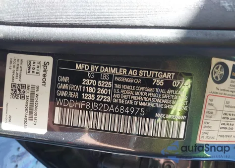 2013 Mercedes-Benz E 350 4Matic z USA, uszkodzony, nr VIN WDDHF8JB2DA684975